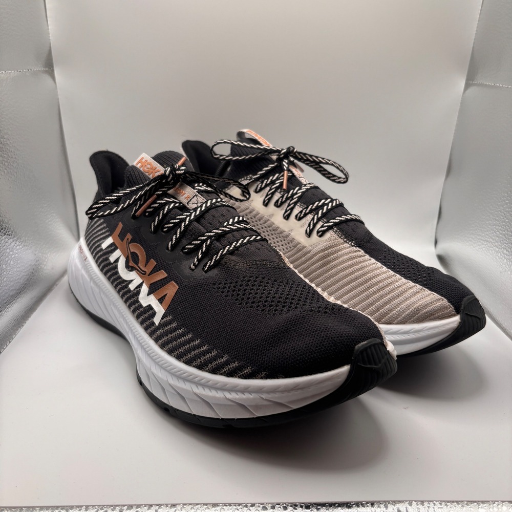 Hoka One One Carbon X 3 Mens 11D Black White Copper Running Shoes 1123192 BWHT